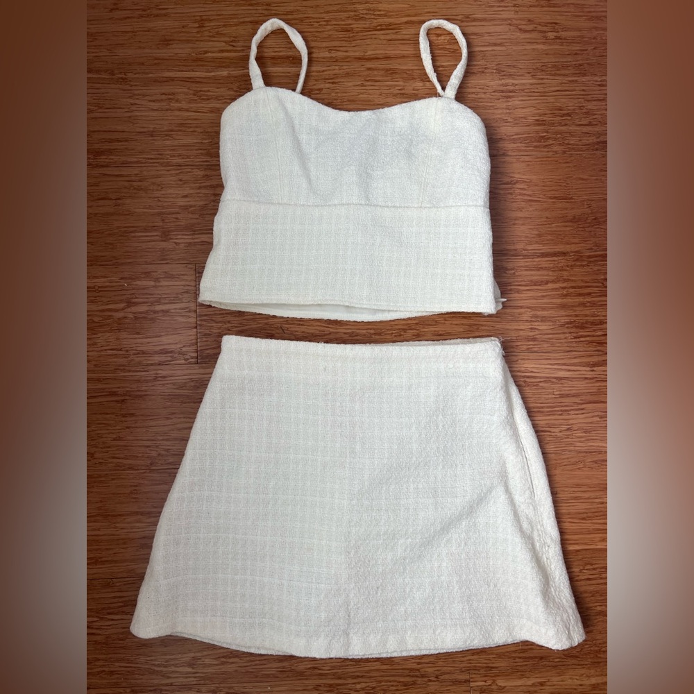 Abercrombie tweed cream tank
